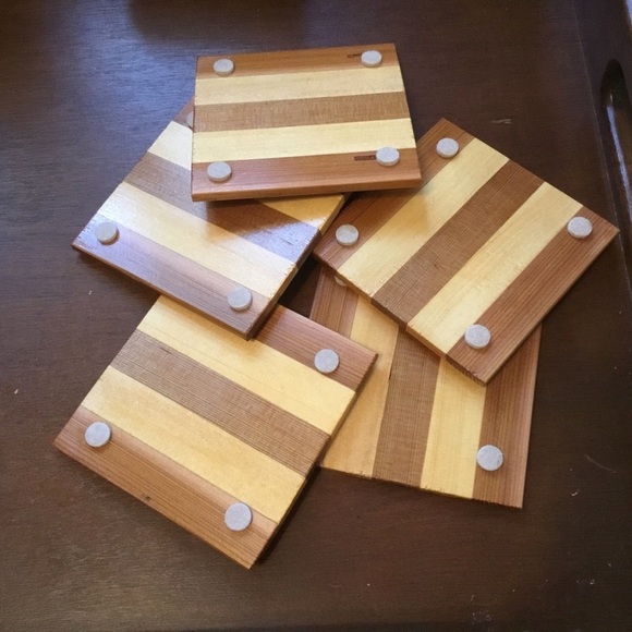COPY - Multicolor Wooden Coaster Set - Picture 4 of 6